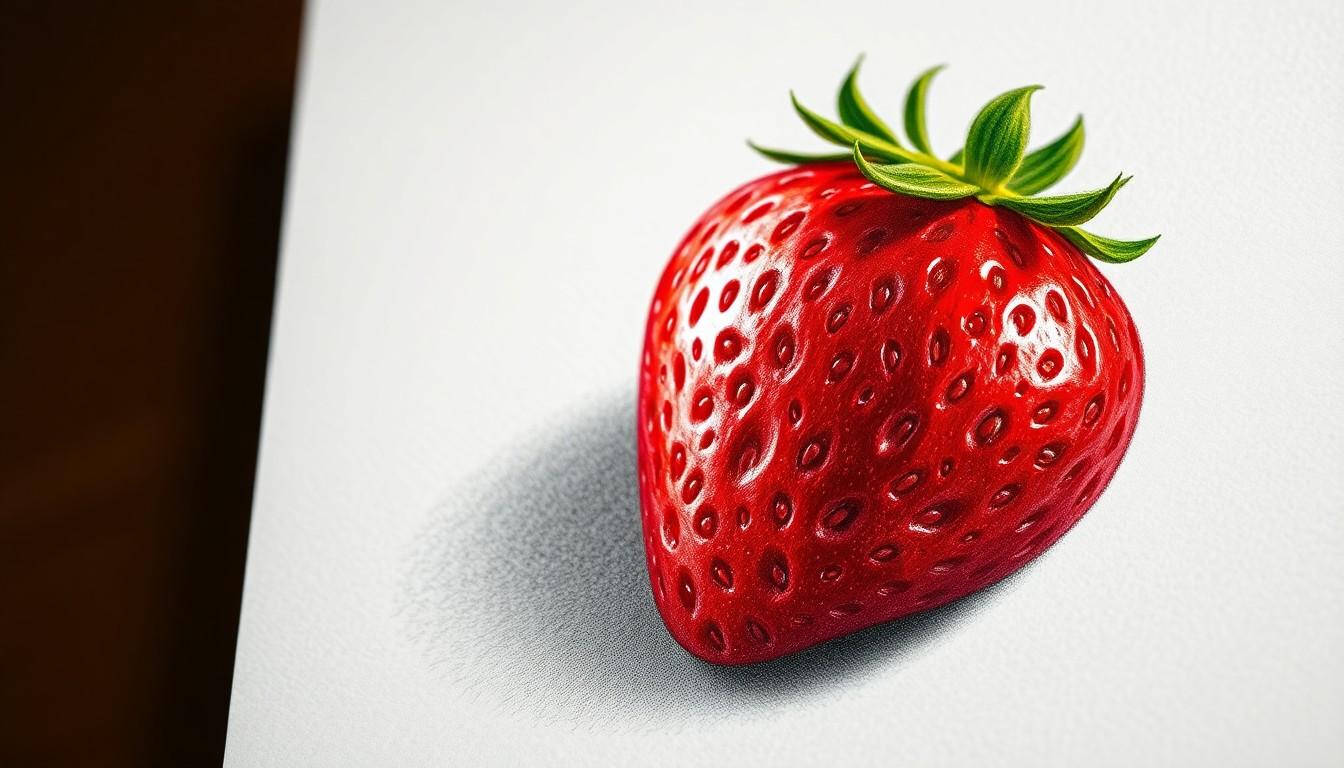 Strawberry Drawing Realistic