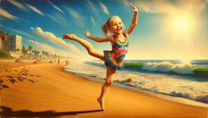 Dreamstime Upside Down Cute Little Girl Beach Photography